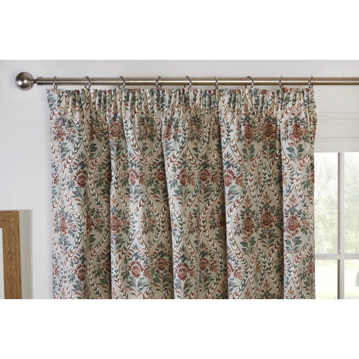 Buttermere - Fully Lined Floral Curtains - Pencil Pleat - Polycotton (Autumn, 46'' x 54'' - 117cm x 137cm (Pair)) – image 4