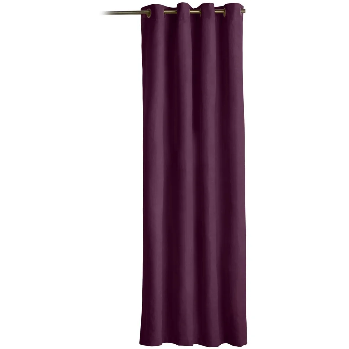 Velvet Chenille Thermal Fleece Lined Ring Top Door Curtain - Aubergine – image 4