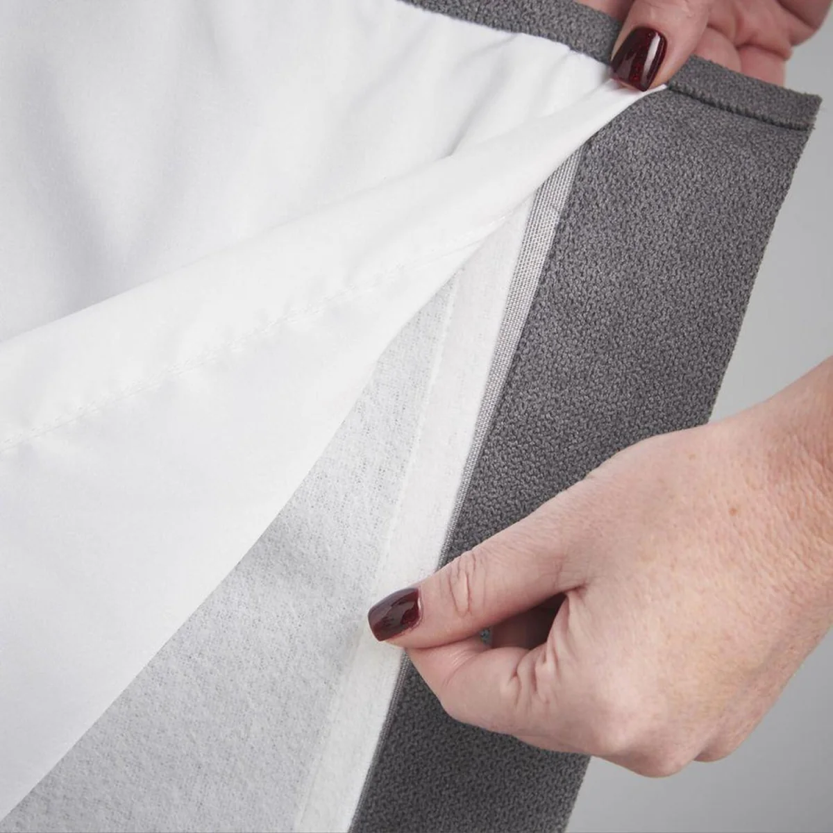 Velvet Chenille Thermal Fleece Lined Ring Top Door Curtain - Aubergine – image 5