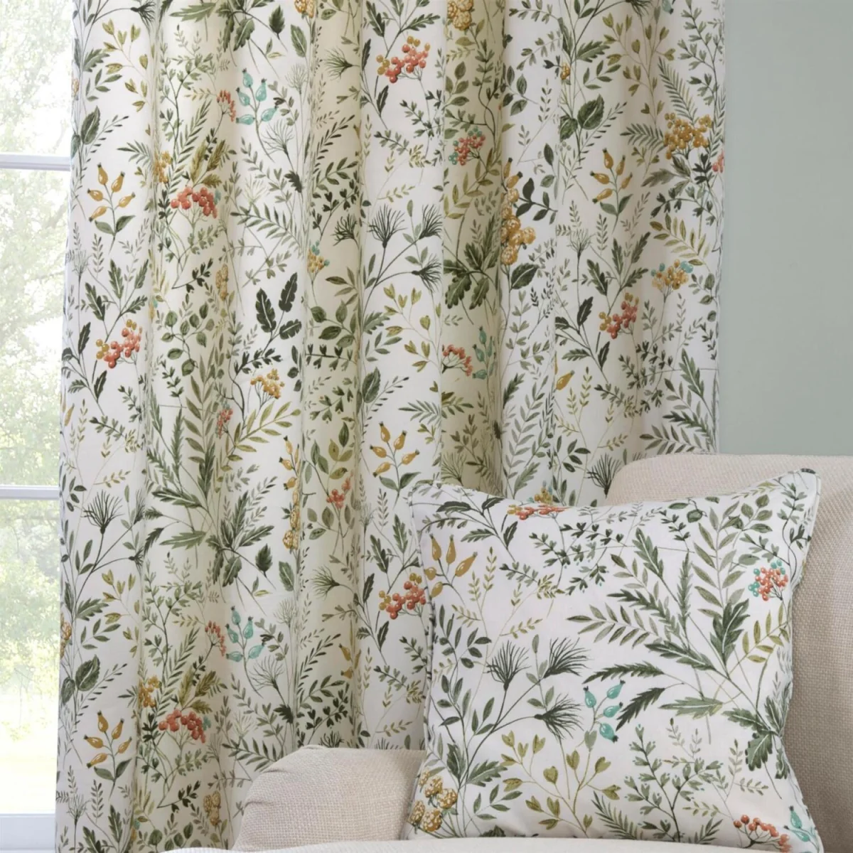 Cleo Pencil Pleat Curtains - Willow / 66in / 72in – image 5