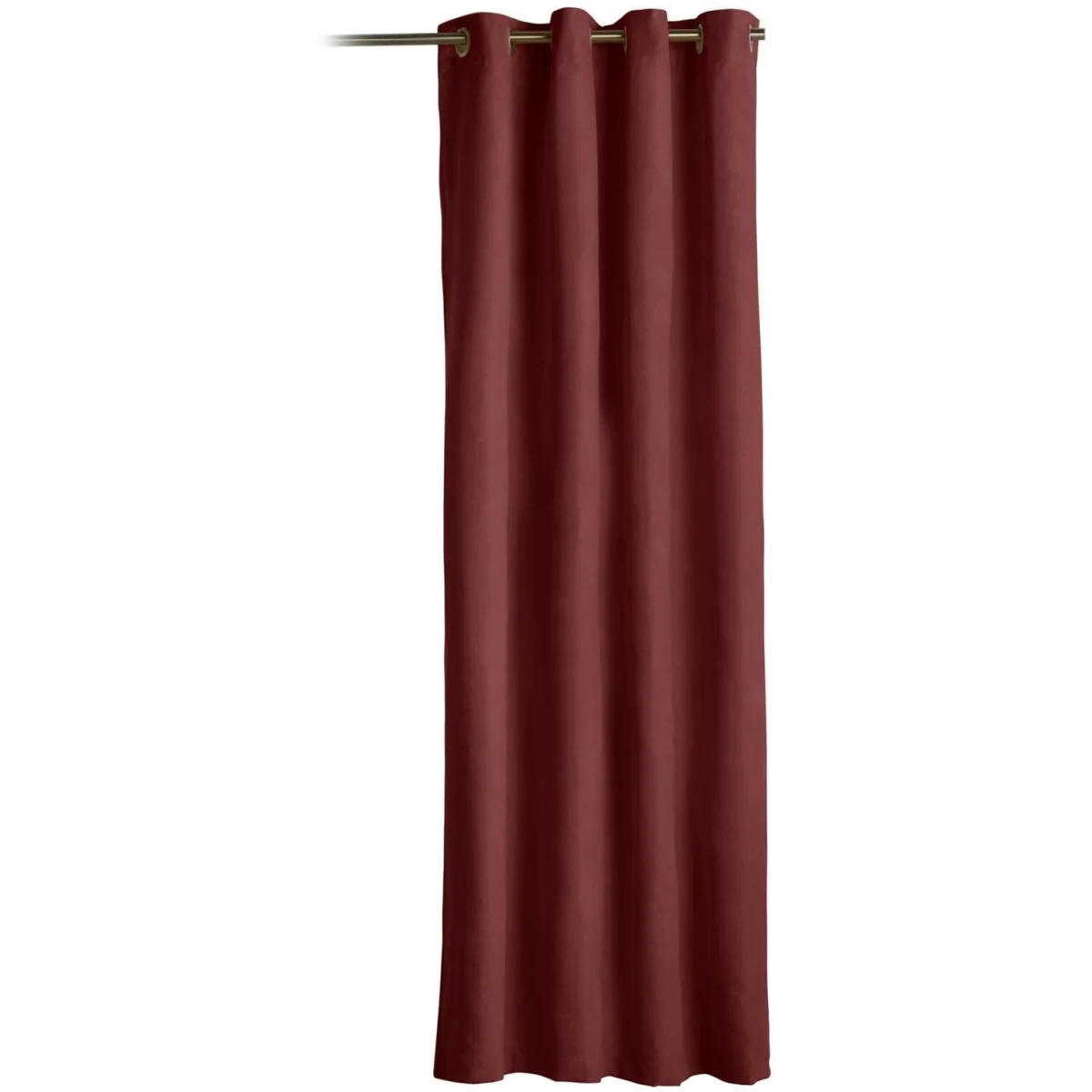 Velvet Chenille Thermal Fleece Lined Ring Top Door Curtain - Red – image 3