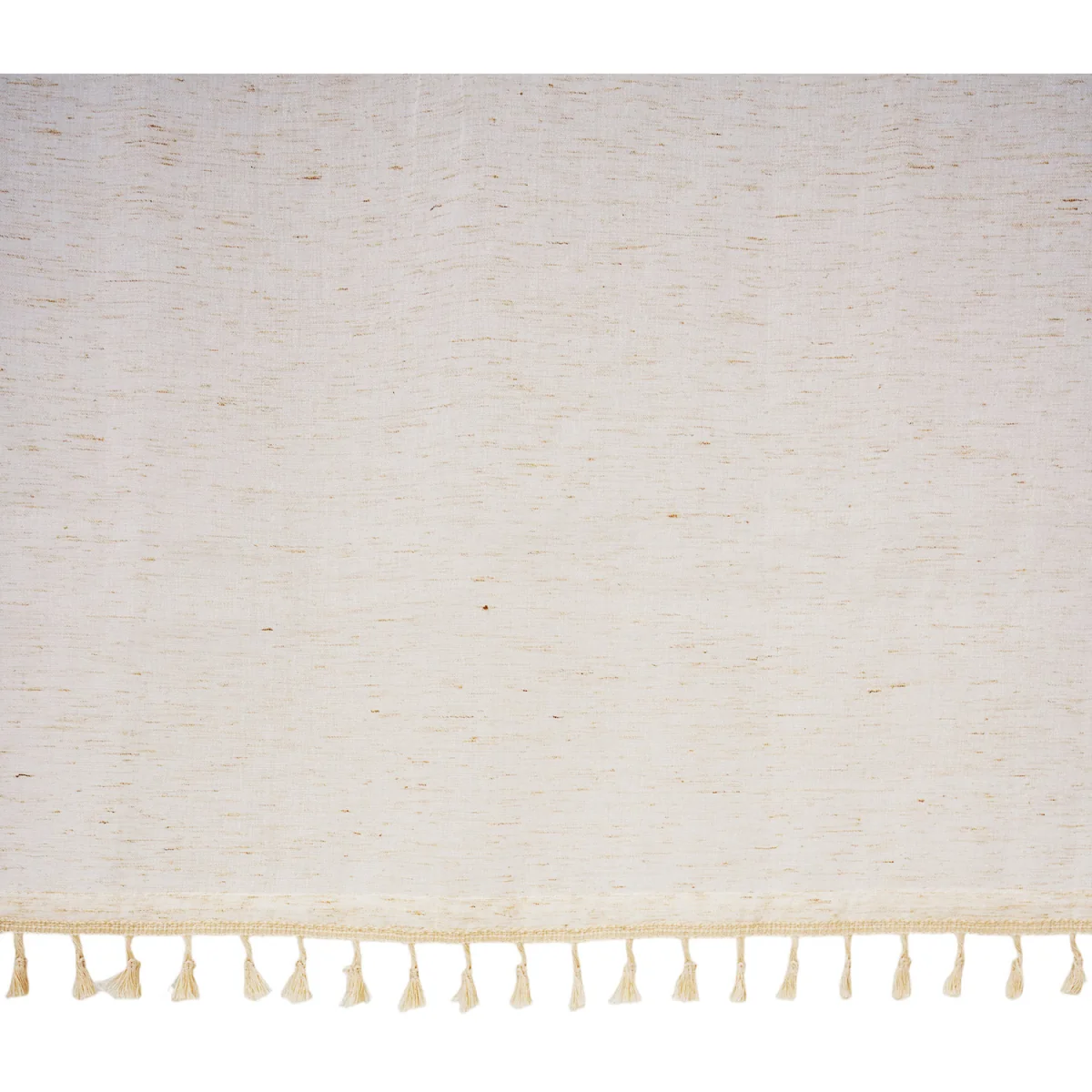 Semi Sheer Curtain 1 Panel with Tassel Design - Beige – image 5