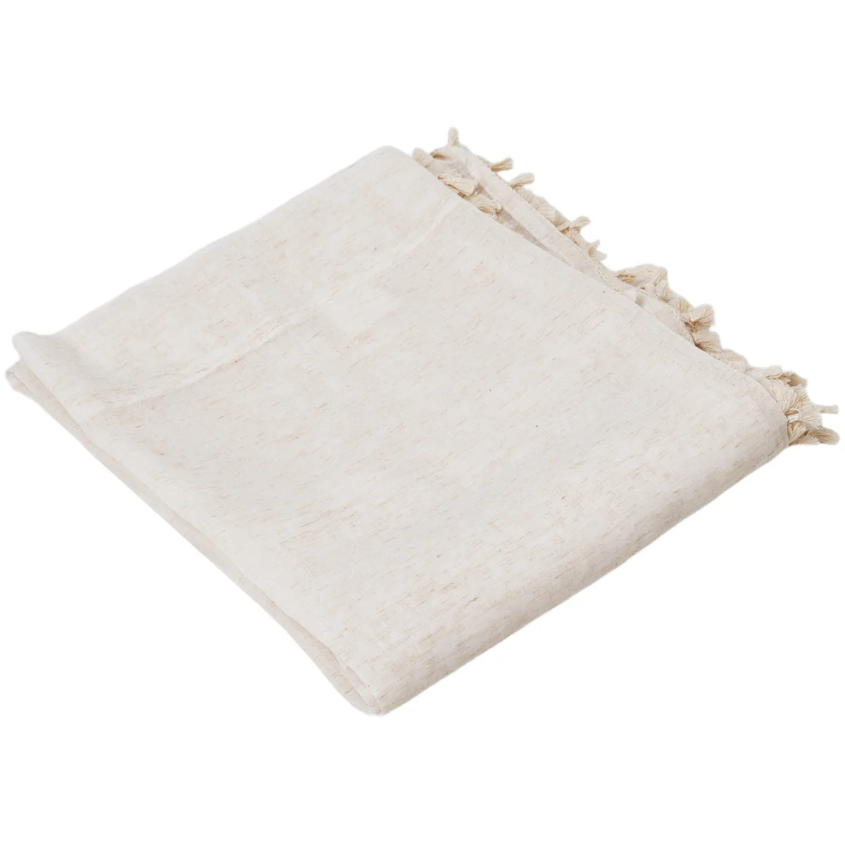 Semi Sheer Curtain 1 Panel with Tassel Design - Beige – image 6