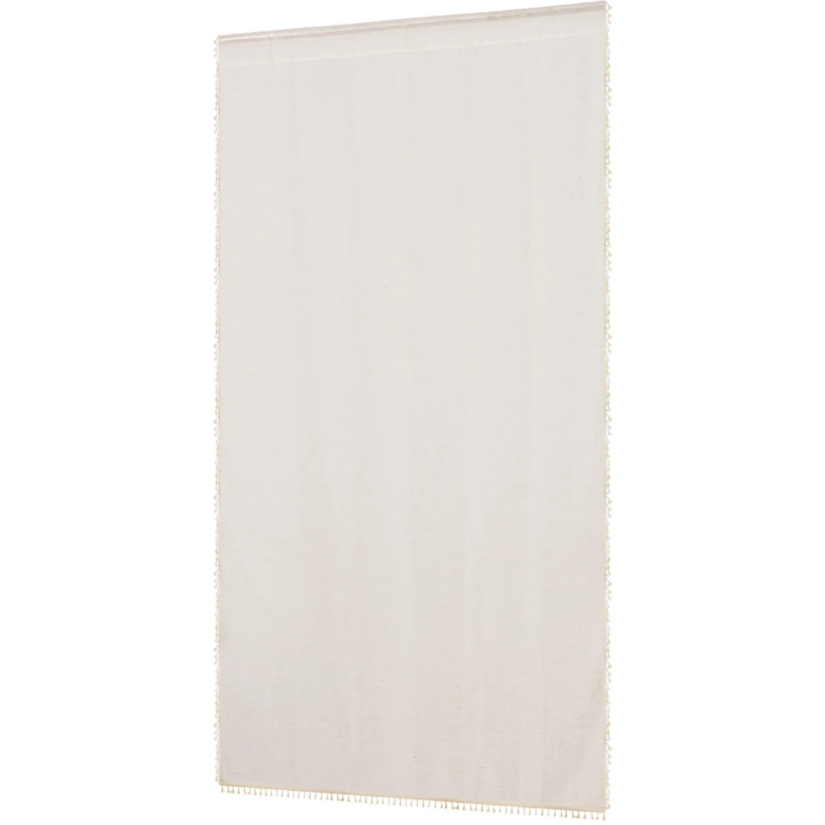 Semi Sheer Curtain 1 Panel with Tassel Design - Beige – image 8