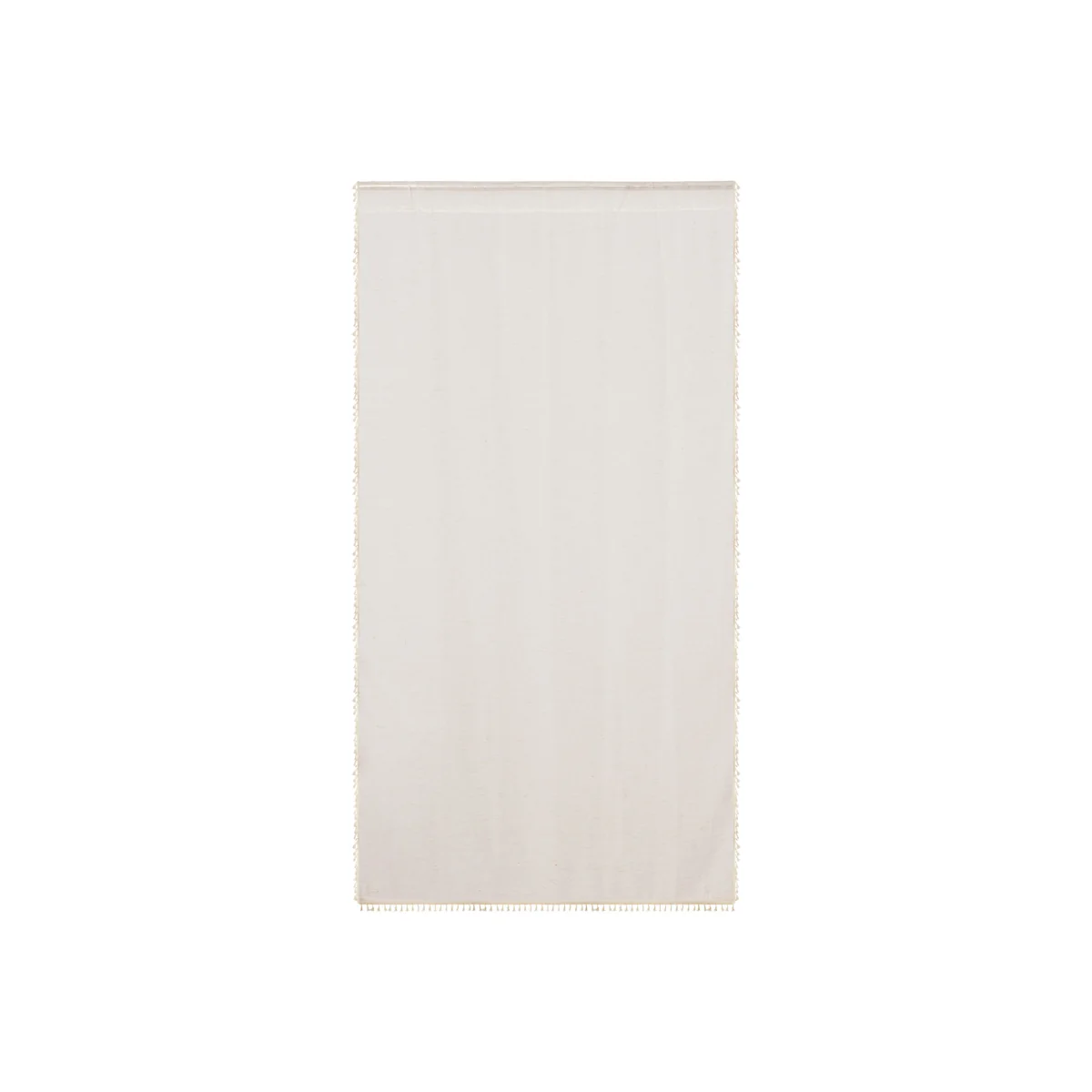 Semi Sheer Curtain 1 Panel with Tassel Design - Beige – image 1