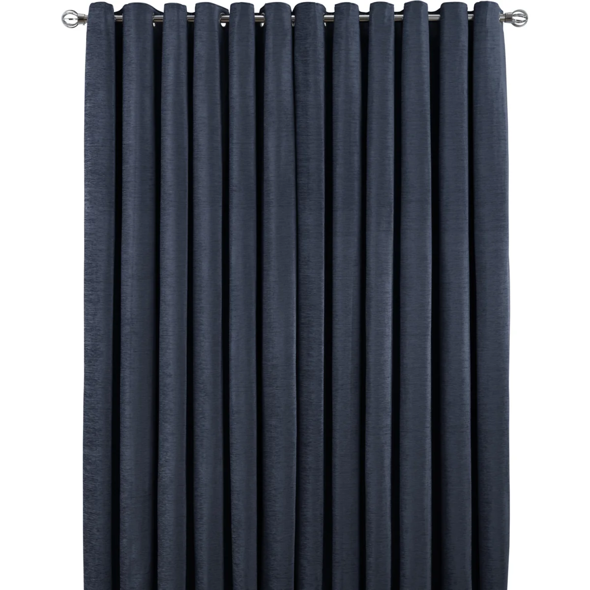 Luxury Chenille Eyelet Lined Curtains - 2 Panels - Navy – image 3