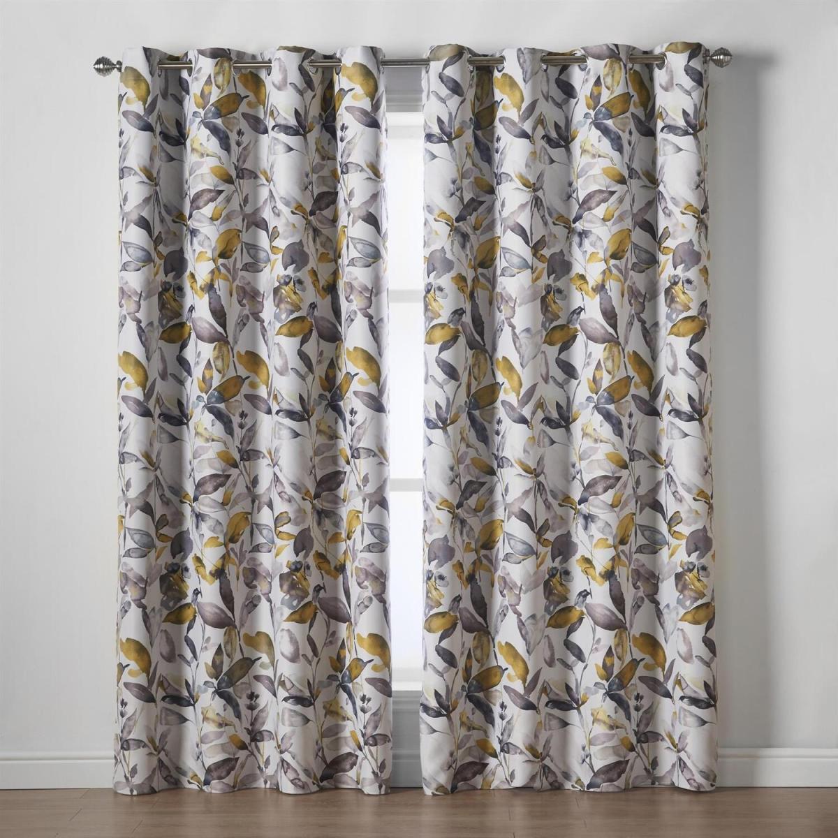 Giverny Eyelet Curtains - Yellow / 1.4kg / 137cmcm