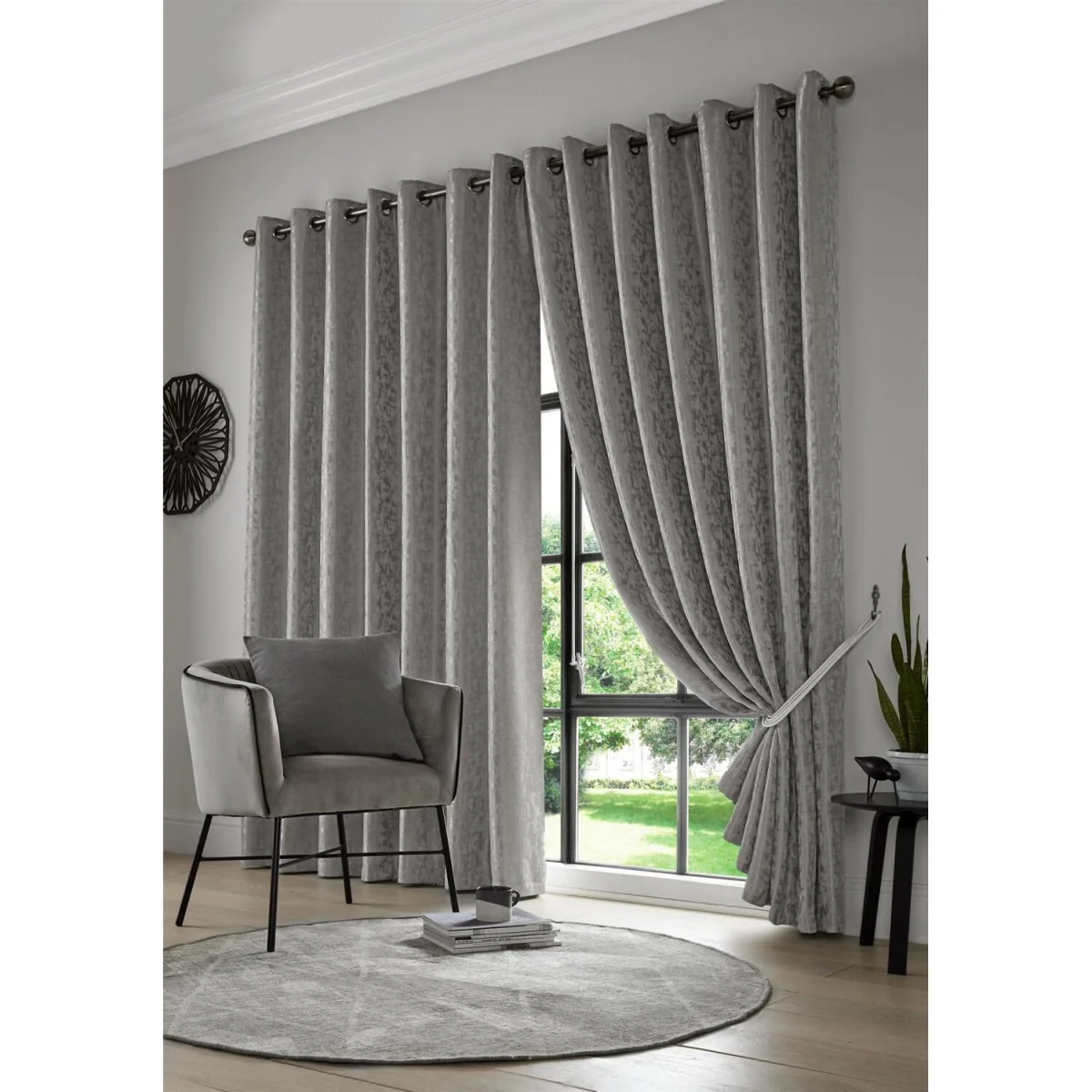 Eswic Eyelet Ring Top Curtains - Silver / 229cm – image 4