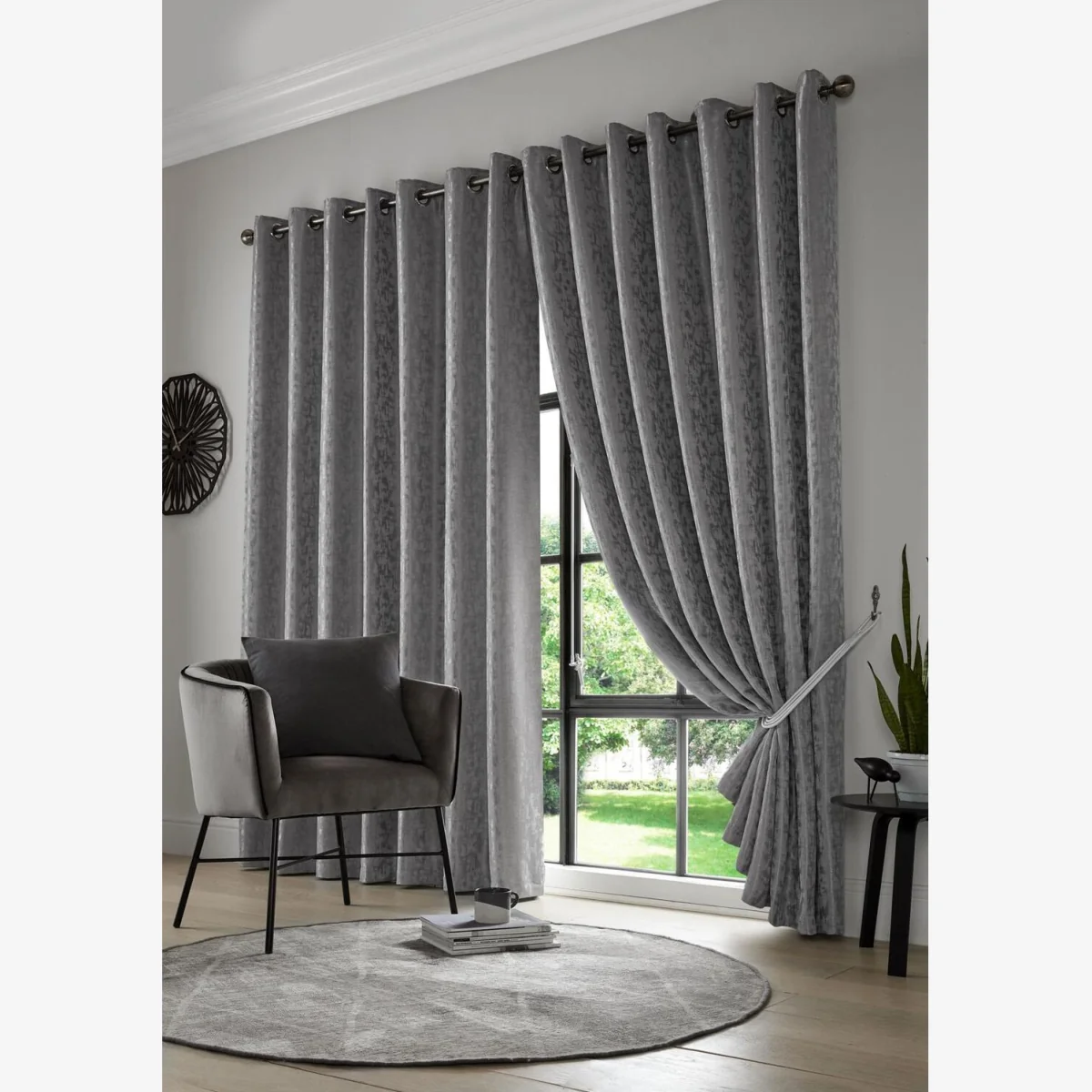 Eswic Eyelet Ring Top Curtains - Silver / 229cm – image 1