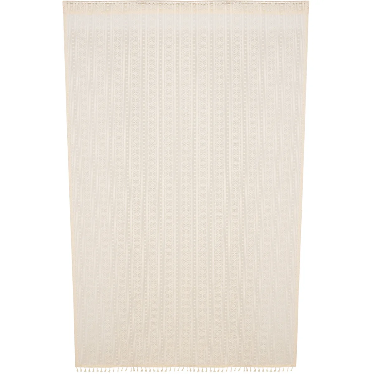 Elegant Semi-Sheer Lace Curtains with Decorative Tassels - Beige – image 7