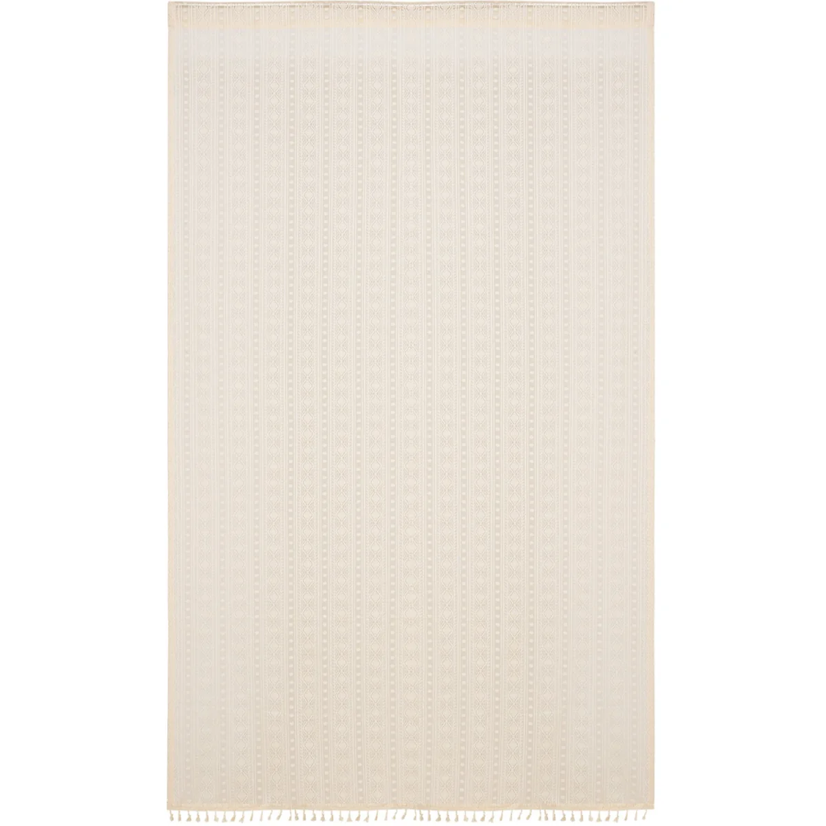 Elegant Semi-Sheer Lace Curtains with Decorative Tassels - Beige – image 8