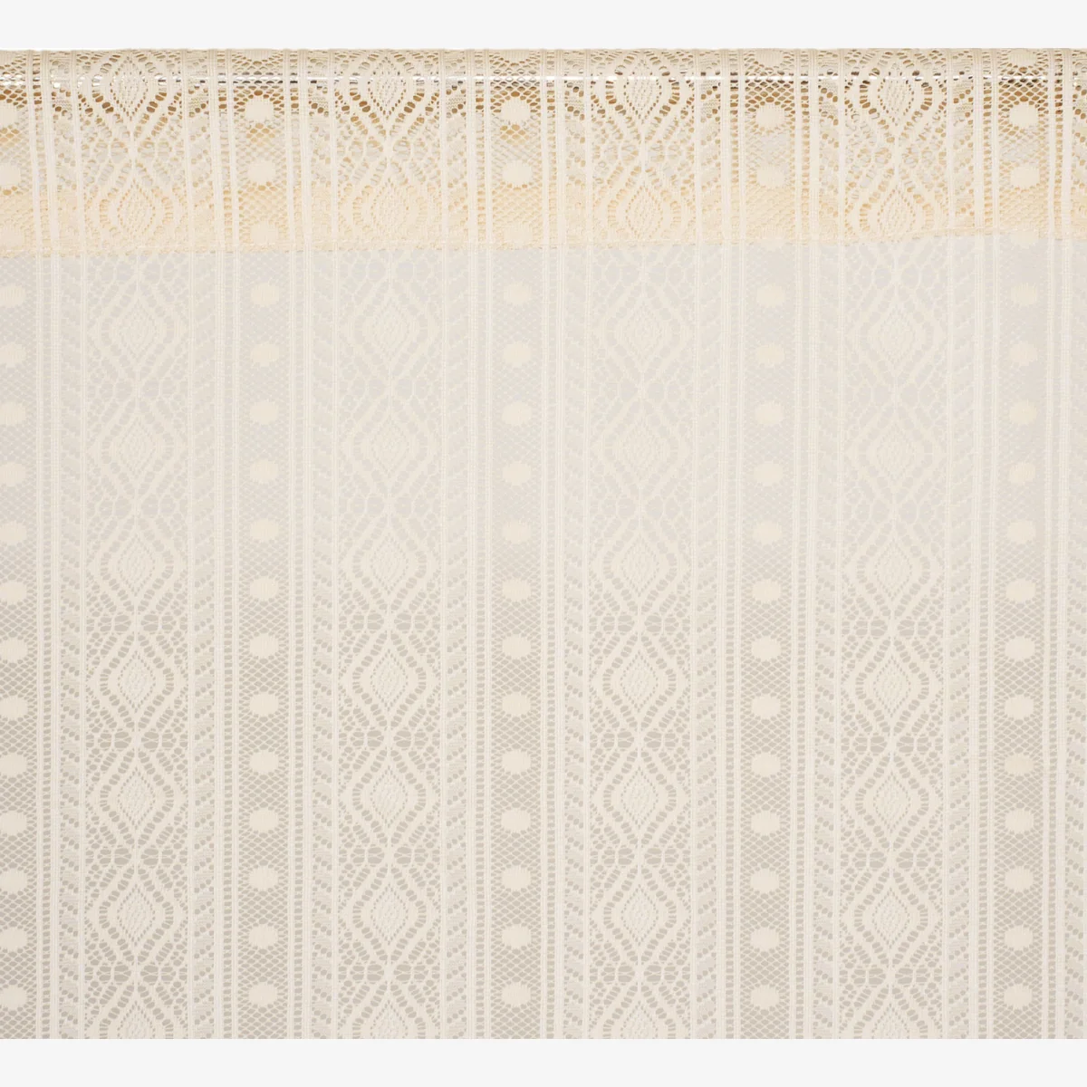 Elegant Semi-Sheer Lace Curtains with Decorative Tassels - Beige – image 1