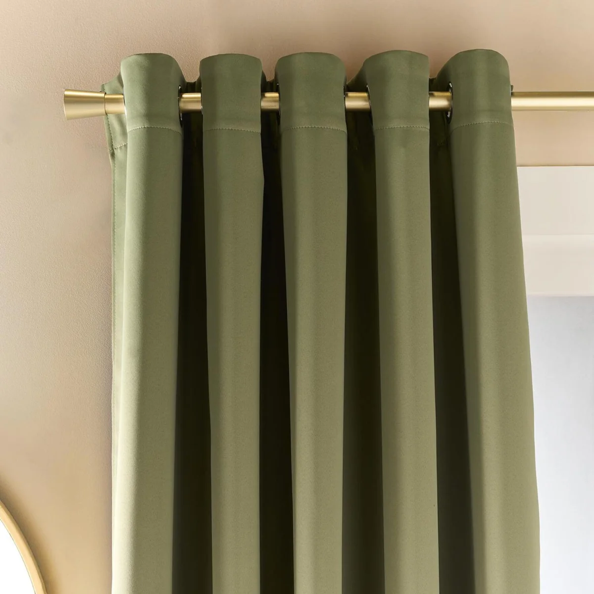 OHS Eyelet Blackout Curtains - Olive Green – image 4