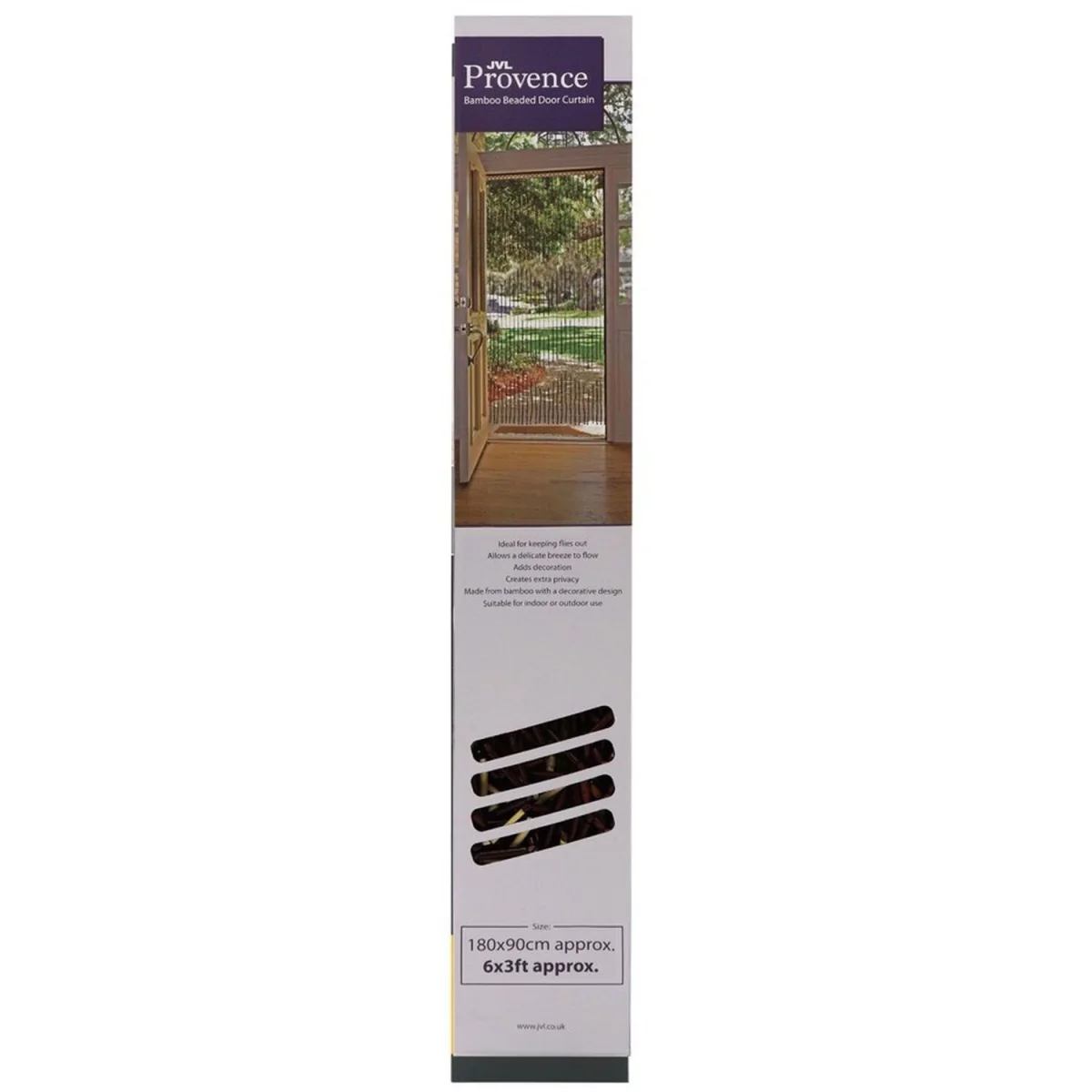 Bamboo Beaded Door Curtain - Down Arrow Design - Brown – image 5