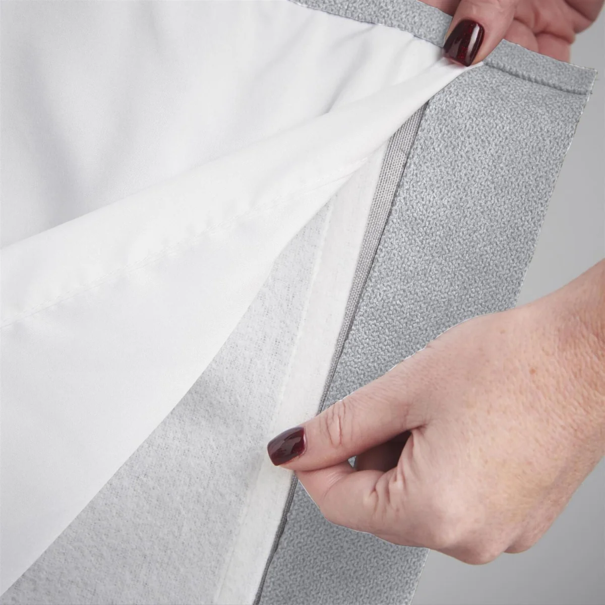 Velvet Chenille Thermal Fleece Lined Pencil Pleat Taped Top Door Curtain - Silver – image 2