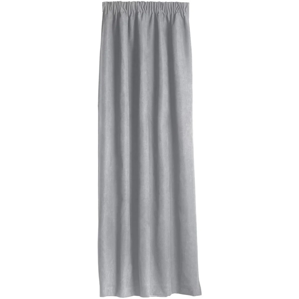 Velvet Chenille Thermal Fleece Lined Pencil Pleat Taped Top Door Curtain - Silver – image 3