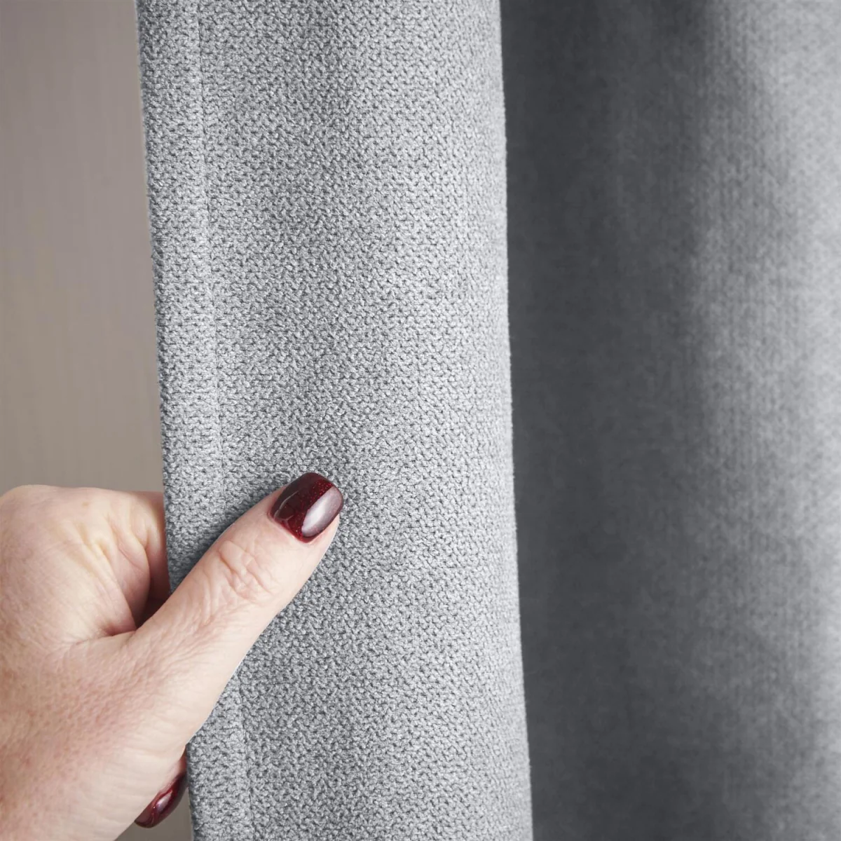 Velvet Chenille Thermal Fleece Lined Pencil Pleat Taped Top Door Curtain - Silver – image 6