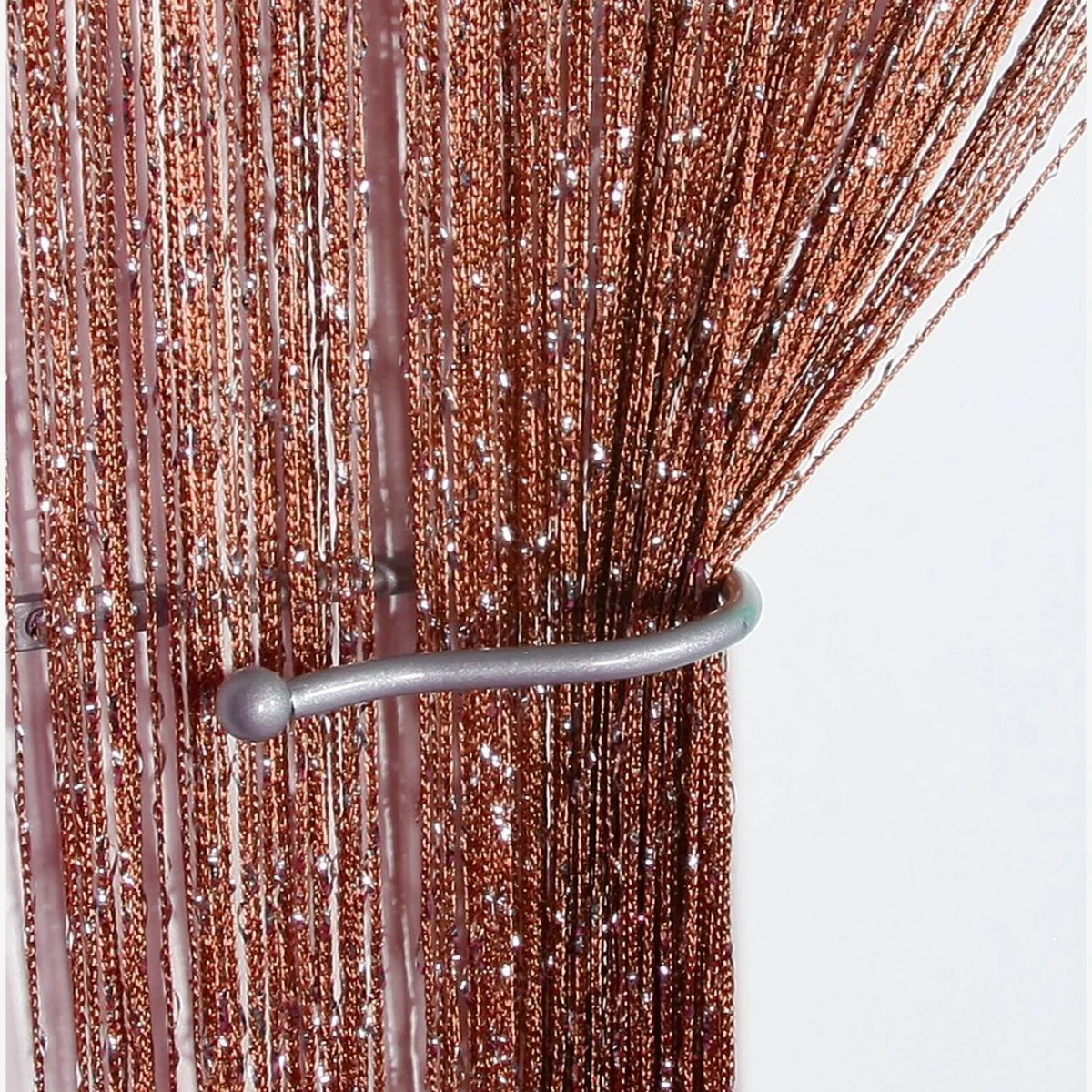 Extra Large Jazz Glitter String Curtain Panel - Mocha