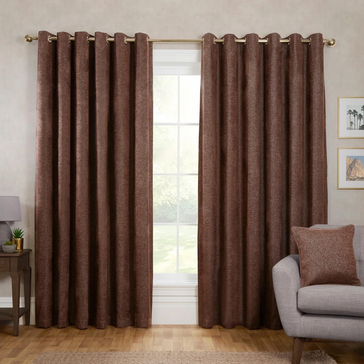 Aspen Blackout Curtain - Mocha / 229cm