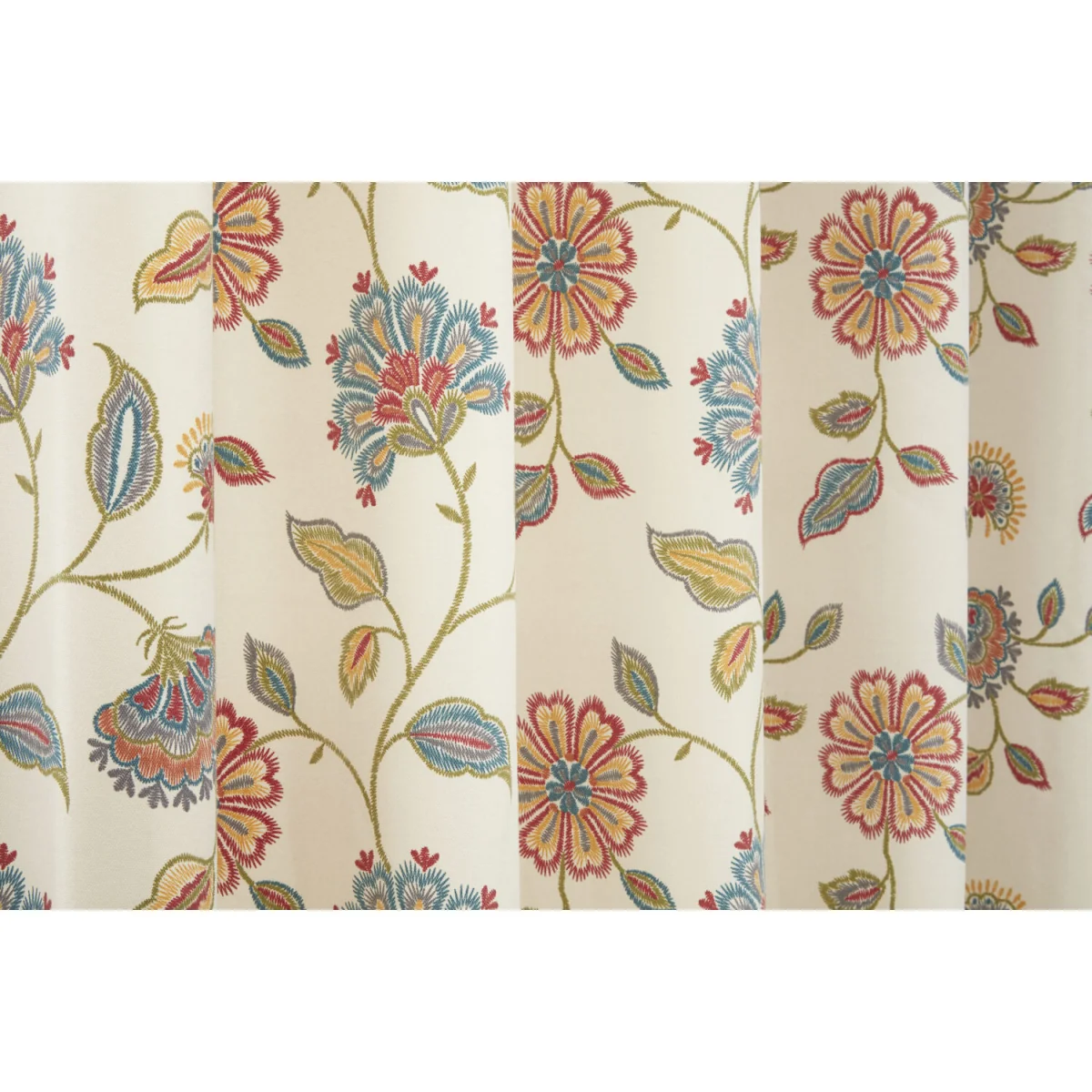 Shelley Fully Lined Floral Eyelet Curtains - Polycotton - Multi - Multi – image 3