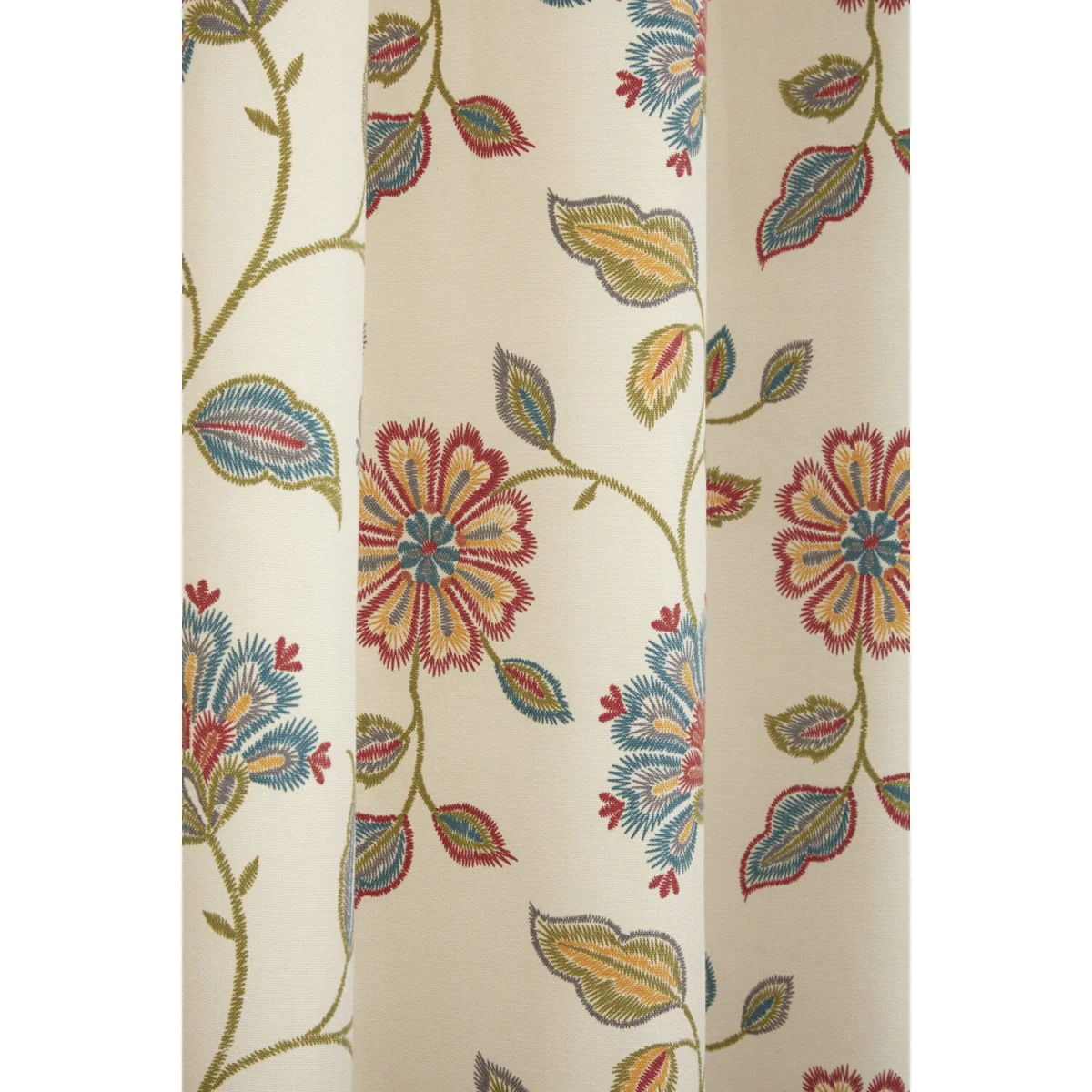 Shelley Fully Lined Floral Eyelet Curtains - Polycotton - Multi - Multi – image 5