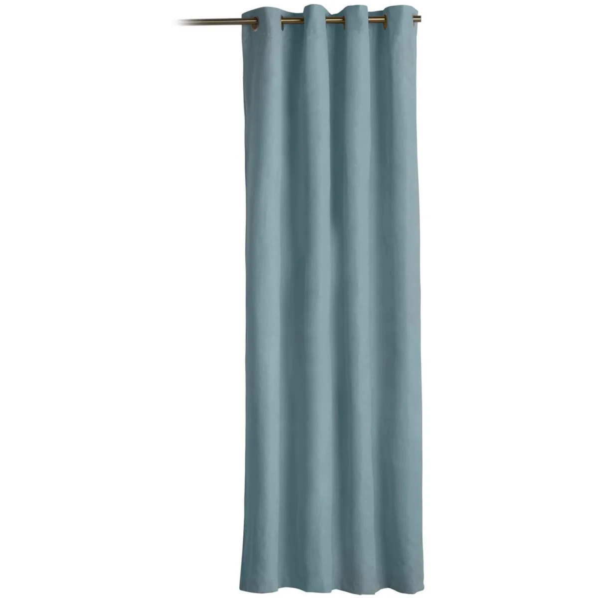 Velvet Chenille Thermal Fleece Lined Ring Top Door Curtain - Teal – image 5