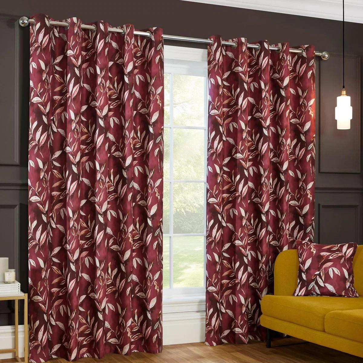 Madrid Eyelet Curtains - Wine / 137cm / 117cm
