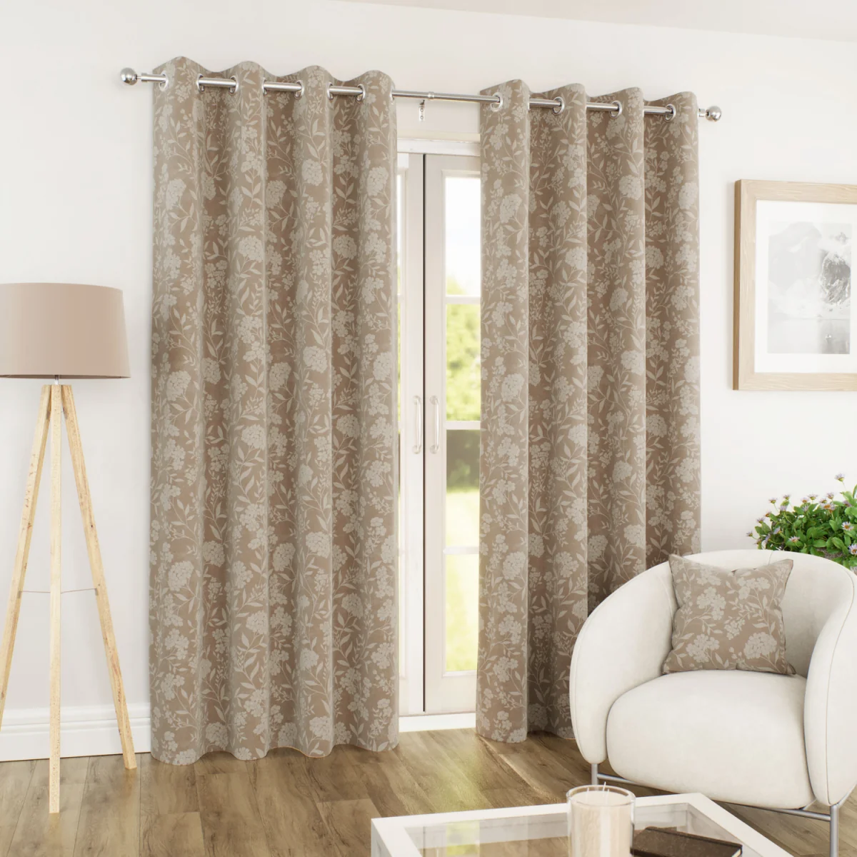 Cuba Sand Blackout Eyelet Curtains - Sand / 229cm – image 1