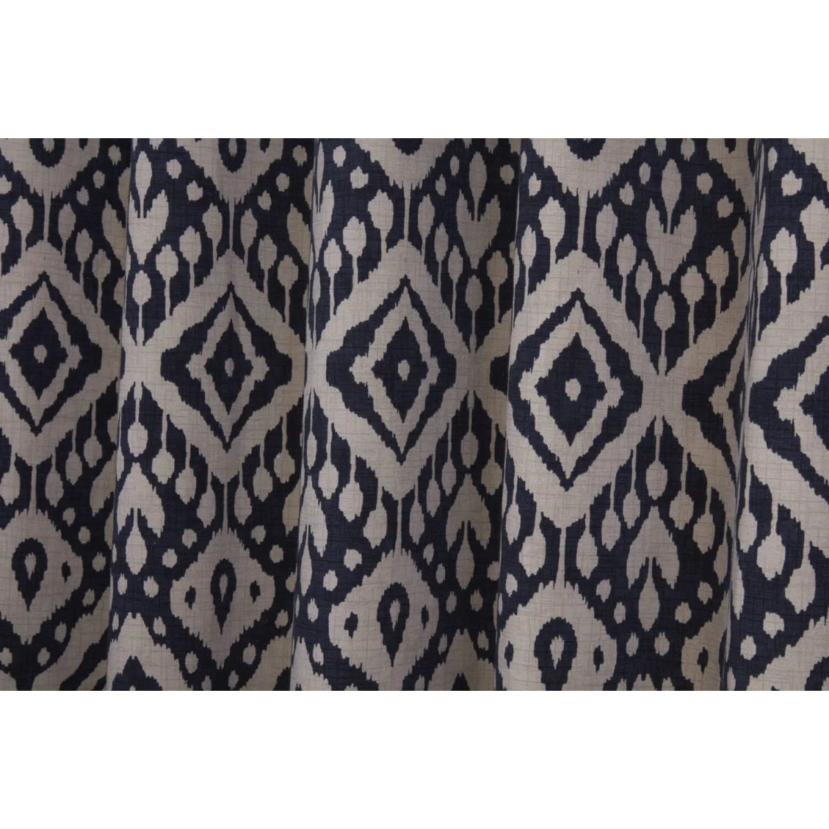 Marrakech Fully Lined Floral Curtains Eyelet Polycotton Navy 117cm x 183cm Pair - Navy – image 4