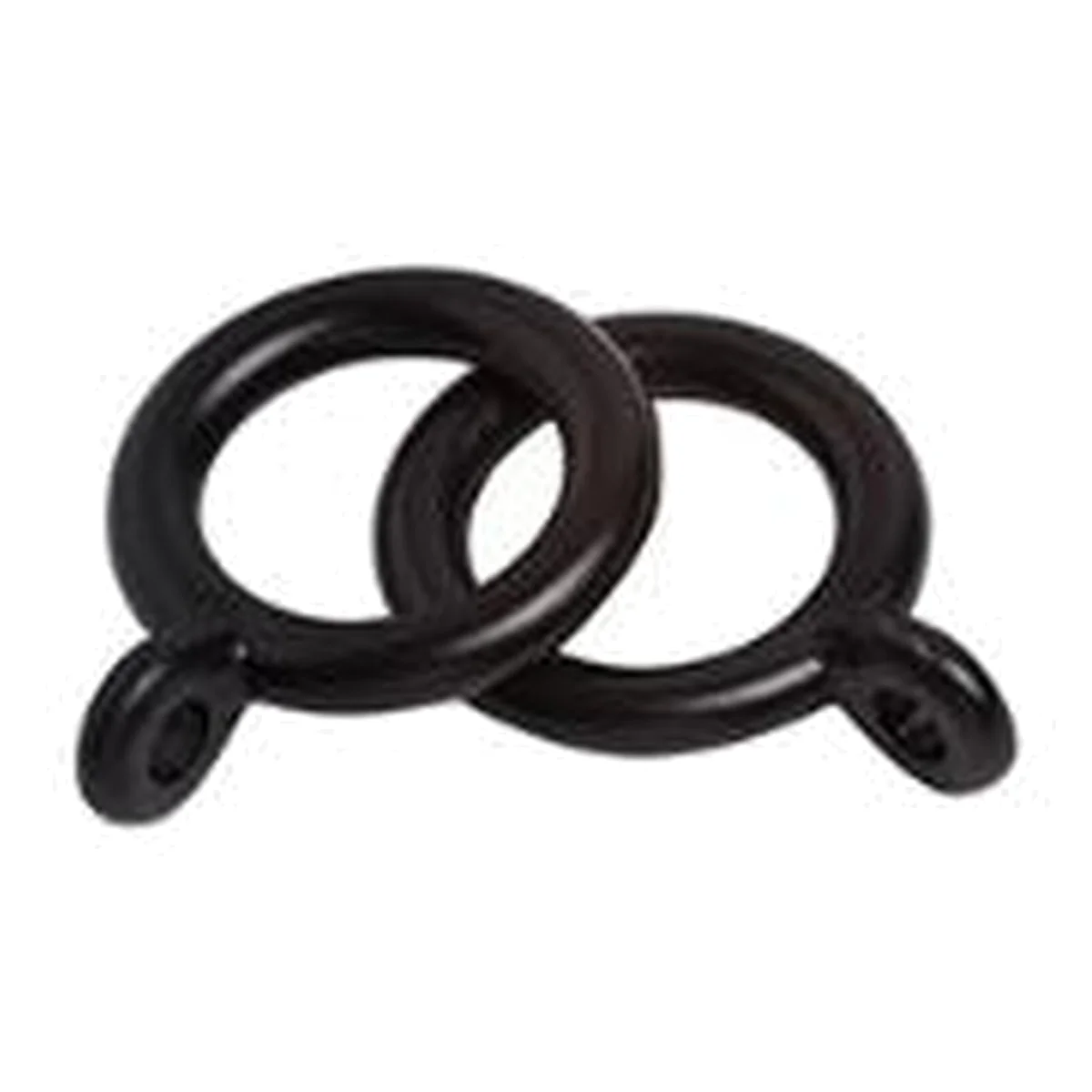 Black Plastic Curtain Hanging Ring Hooks - Black / 48