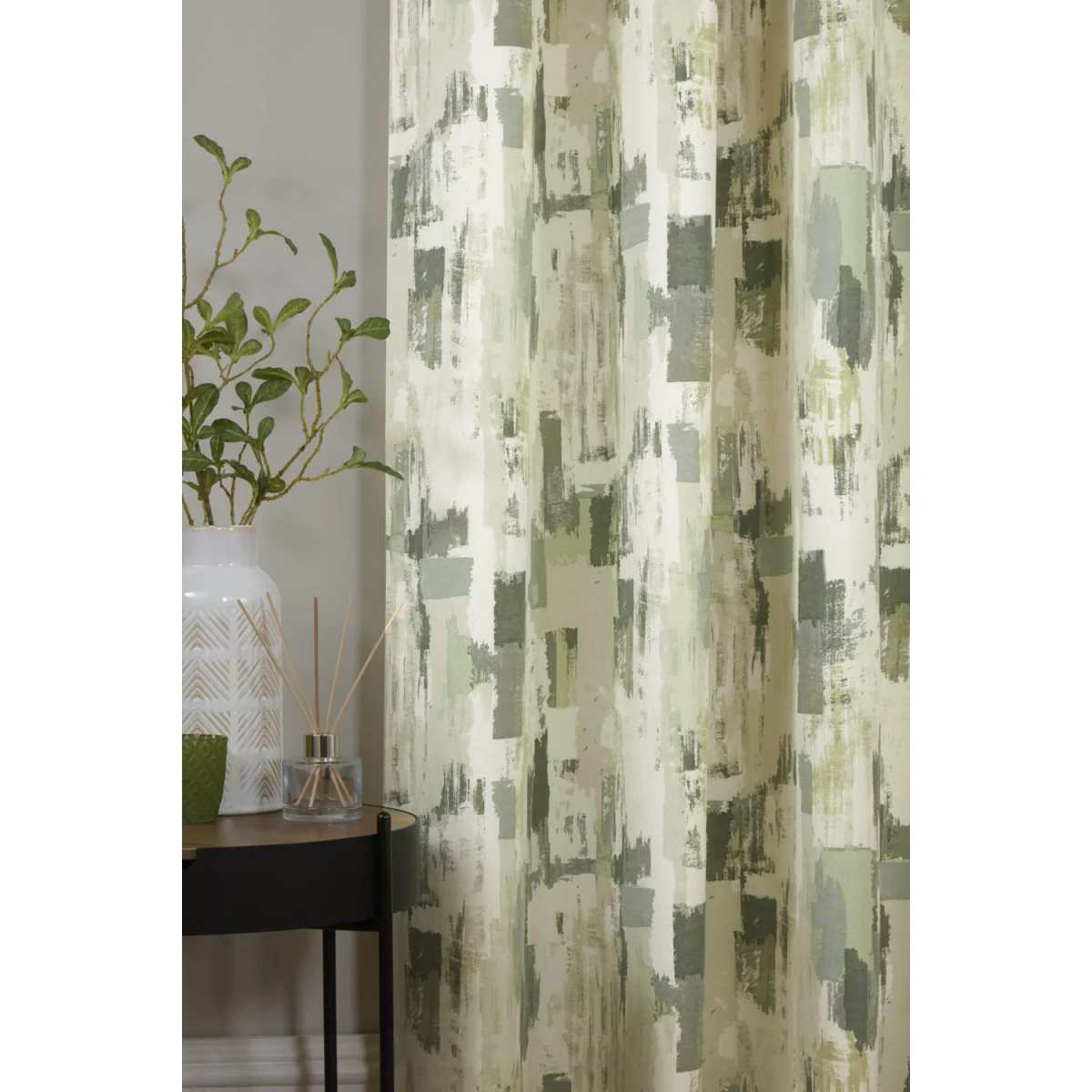 Sundour Bamford Fully Lined Abstract Eyelet Curtains - Polycotton Putty, 117cm x 183cm (Pair) - Fennel / 168.0cm / 229.0cm – image 12