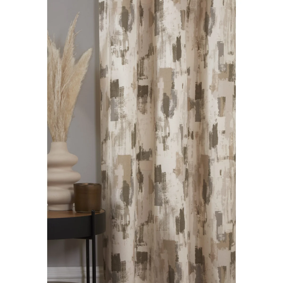Sundour Bamford Fully Lined Abstract Eyelet Curtains - Polycotton Putty, 117cm x 183cm (Pair) - Fennel / 168.0cm / 229.0cm – image 5
