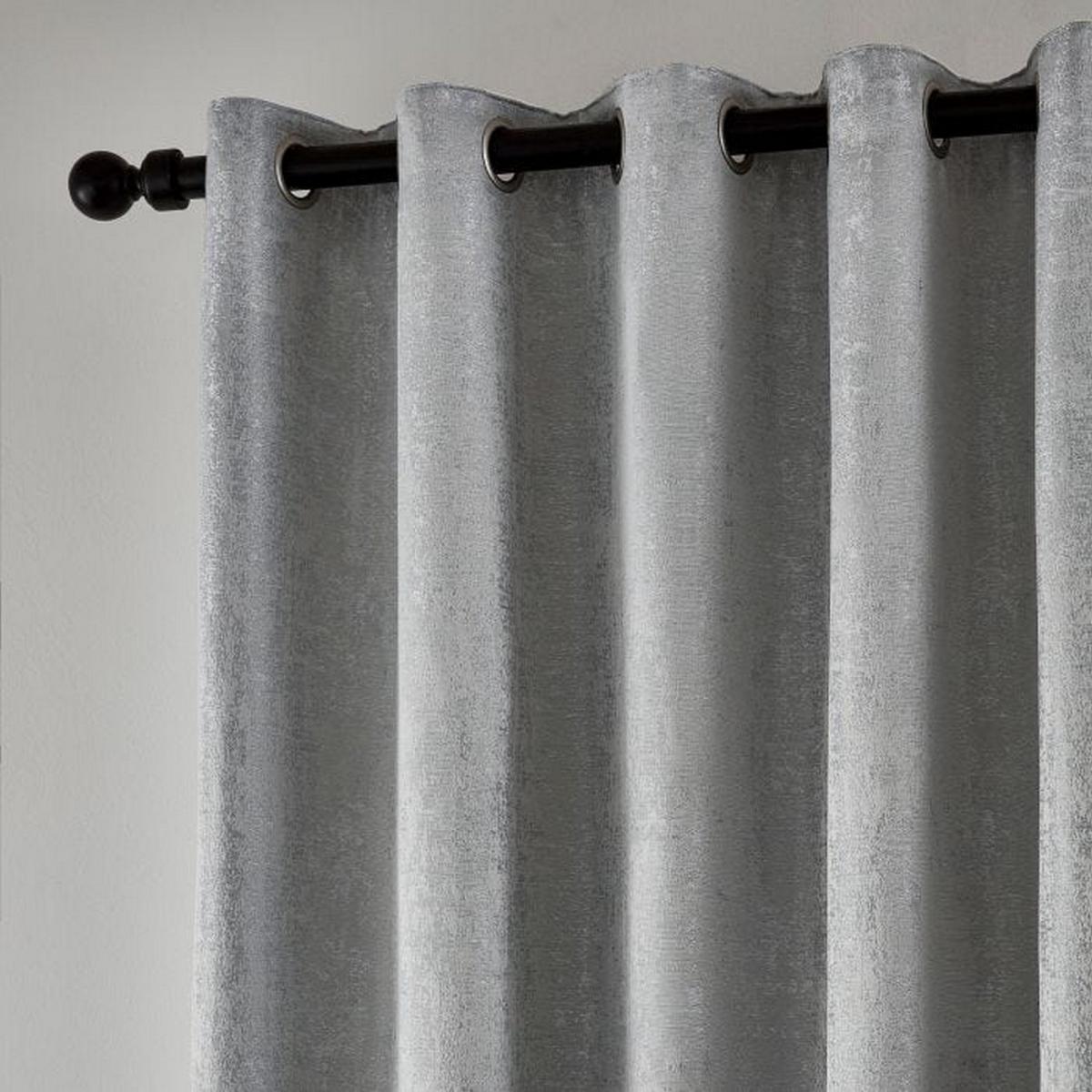 Roma Lined Eyelet Curtains in Silver Grey by Helena Springfield&nbsp;168x137cm – image 2