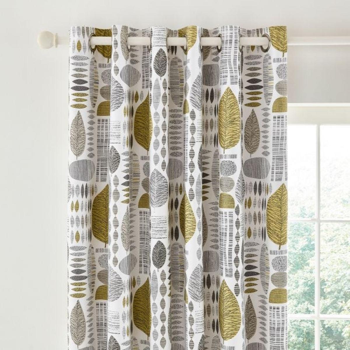 Unna Lined Curtains in Chartreuse Yellow by Helena Springfield – image 2