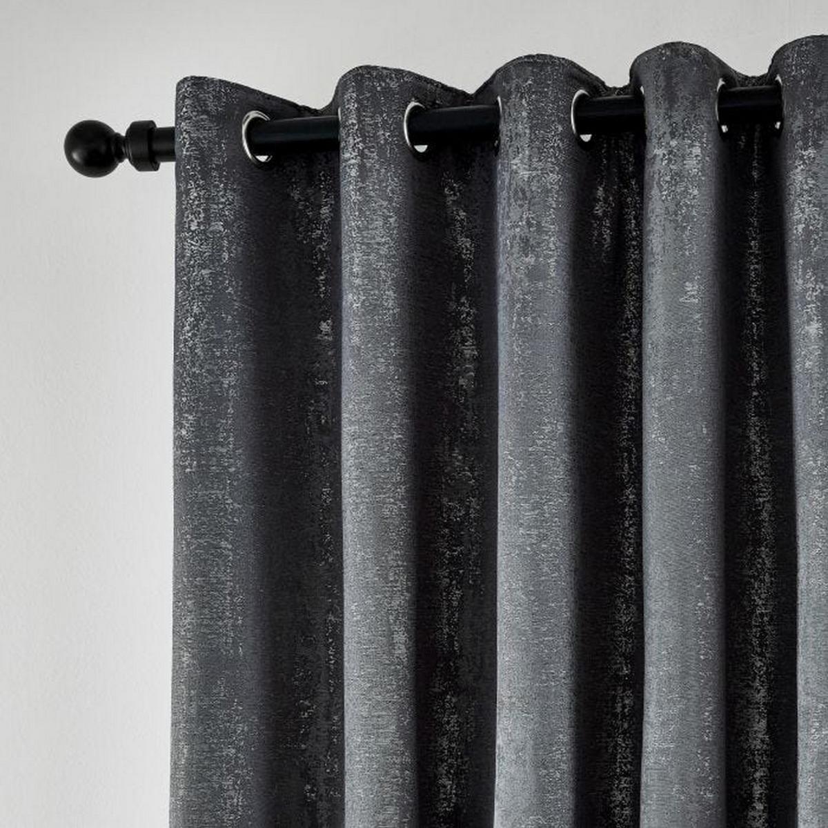 Roma Lined Eyelet Curtains in Gun Metal Grey by Helena Springfield&nbsp;168cmx229cm – image 2