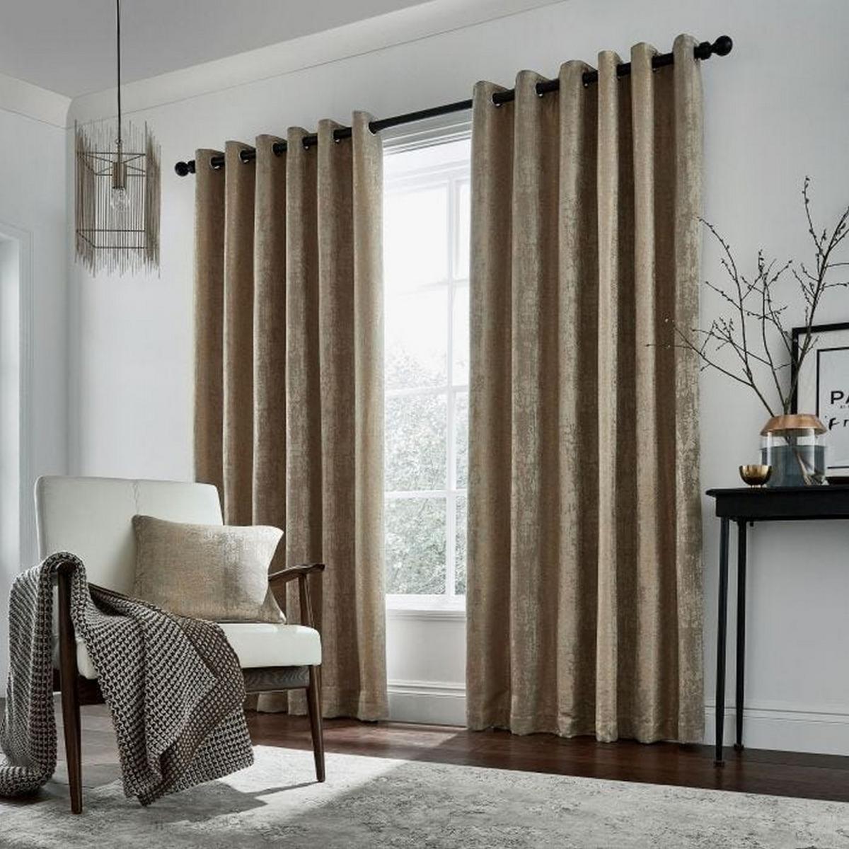 Roma Lined Eyelet Curtains in Truffle Brown by Helena Springfield&nbsp;168cmx183cm – image 2