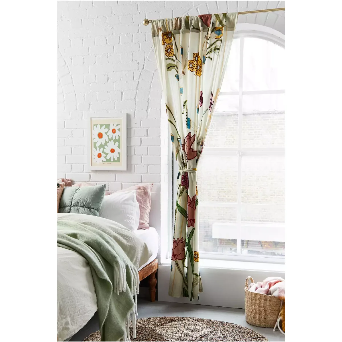 Embroidered Floral Curtain - Assorted ALL at Urban Outfitters – image 3