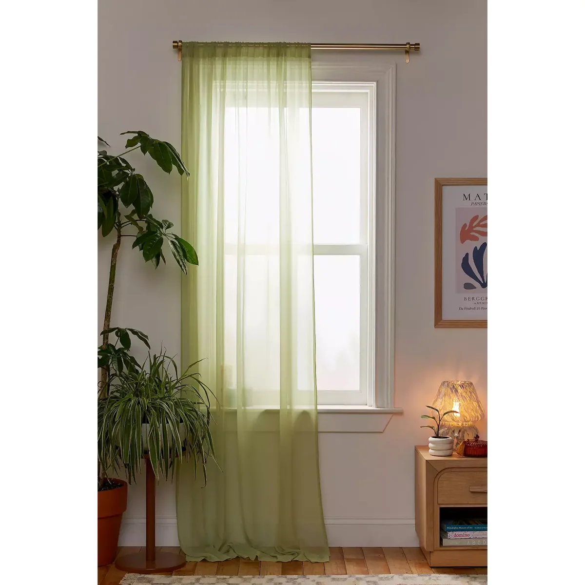 Urban Outfitters Lime Chiffon Curtain - Green 213.3cm x 132cm – image 2