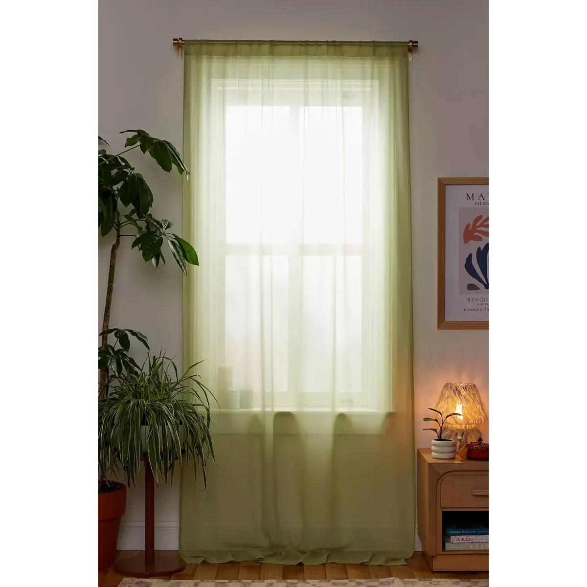 Urban Outfitters Lime Chiffon Curtain - Green 213.3cm x 132cm – image 3