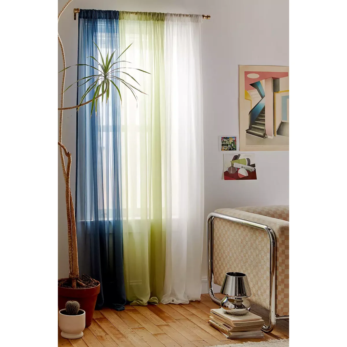 Urban Outfitters Lime Chiffon Curtain - Green 213.3cm x 132cm – image 5