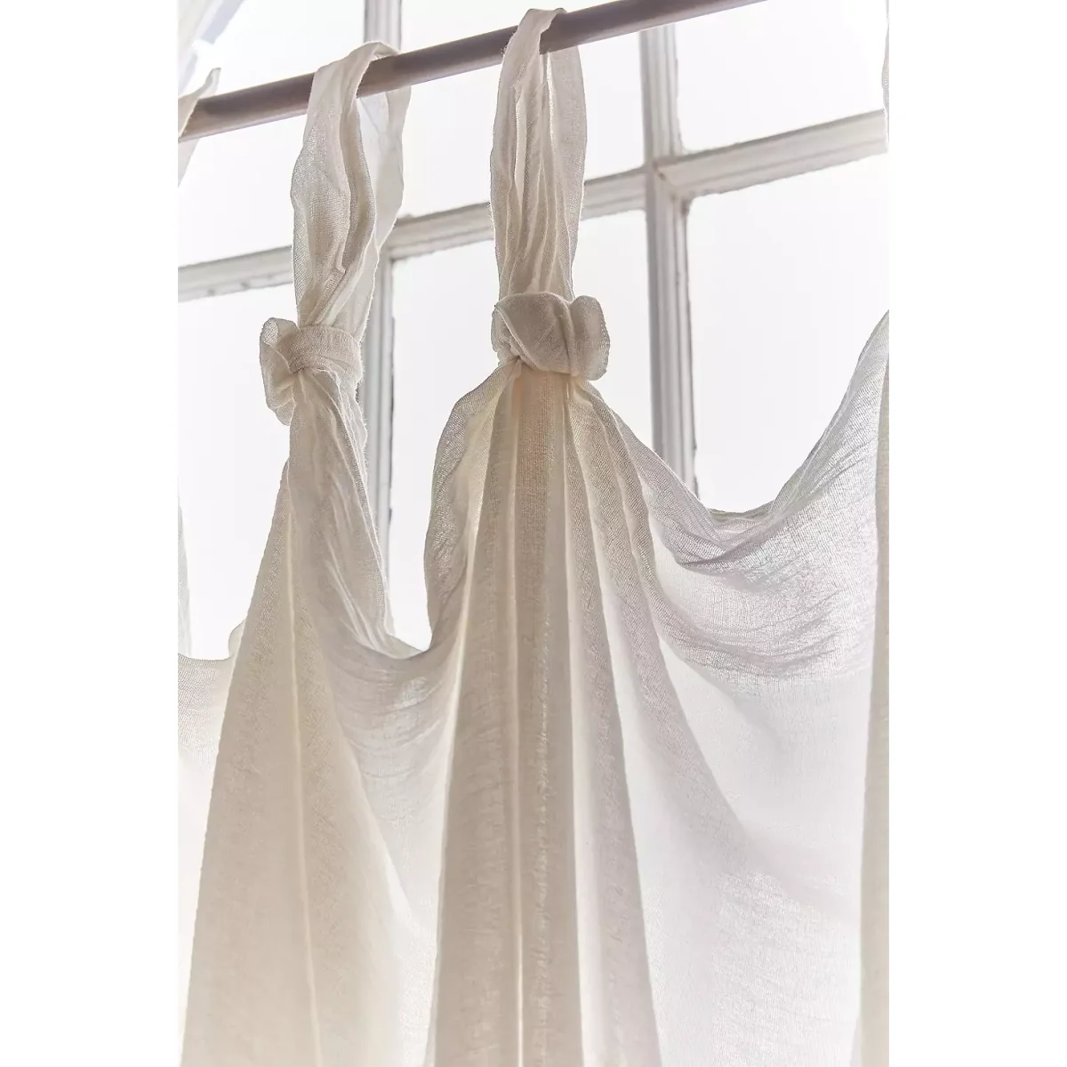 Urban Outfitters White Knotted Window Curtain - Cream 132cm x 213cm – image 2
