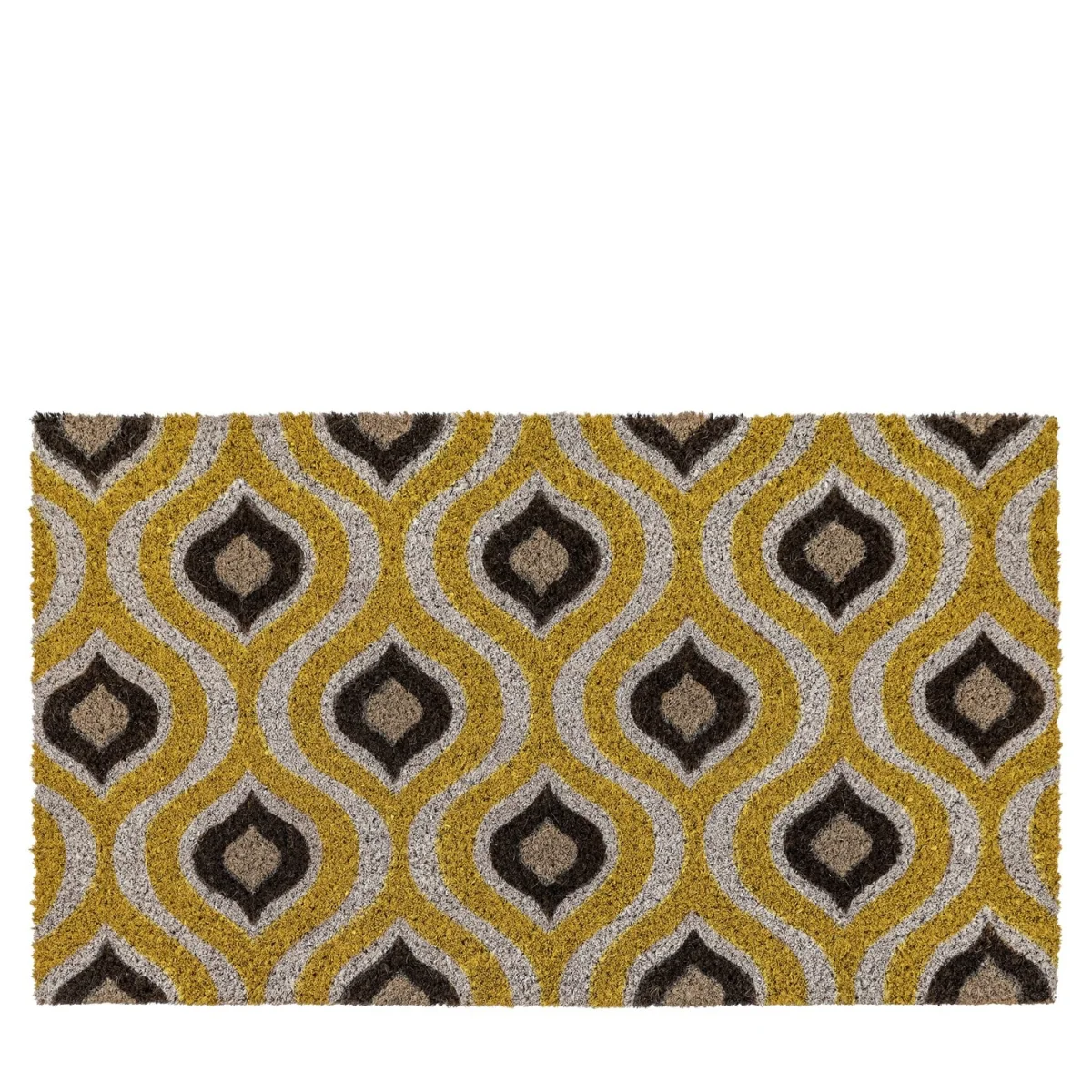 Ikat Ochre and Natural Coir Doormat – image 4