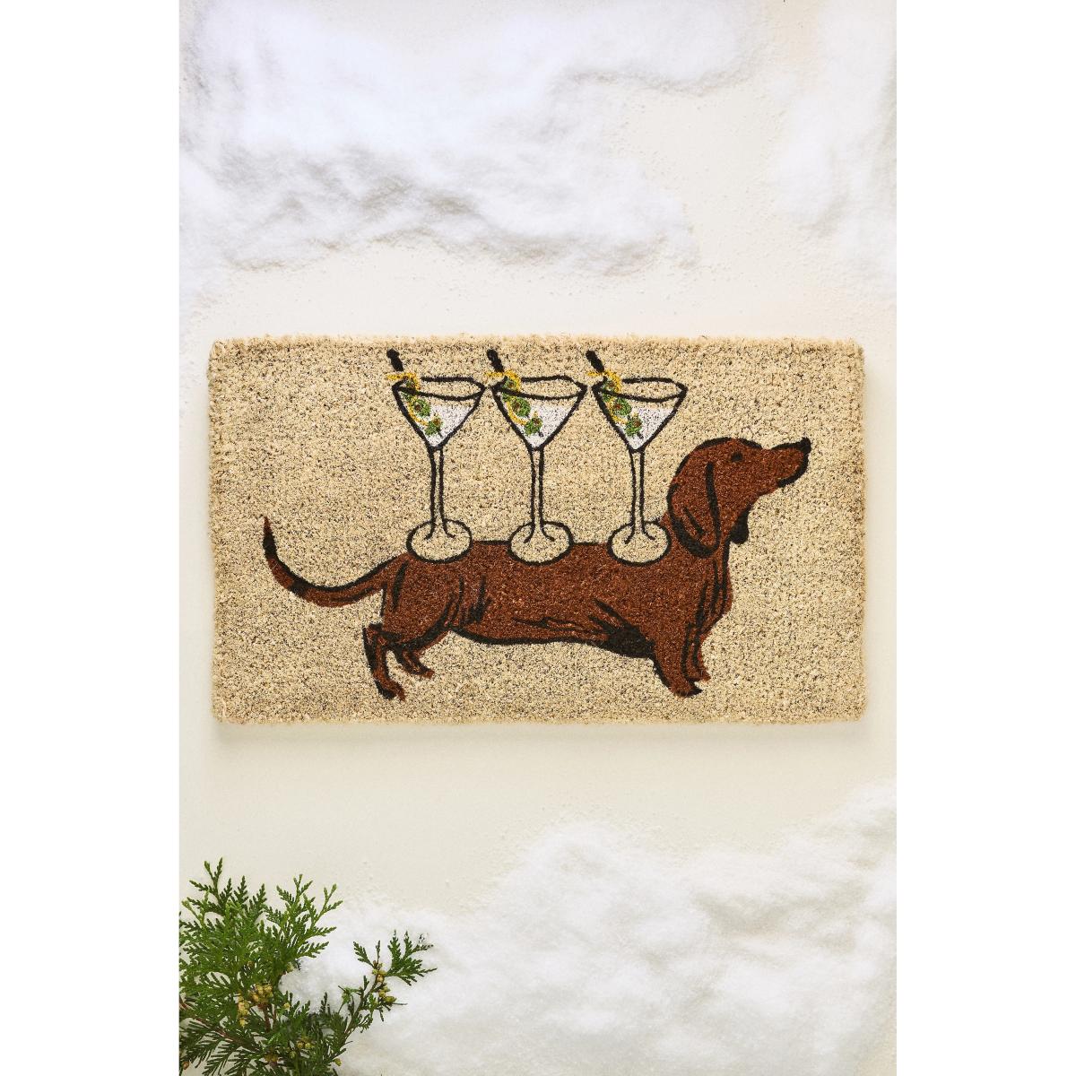 Martini Dachshund Printed Coir Doormat – image 3