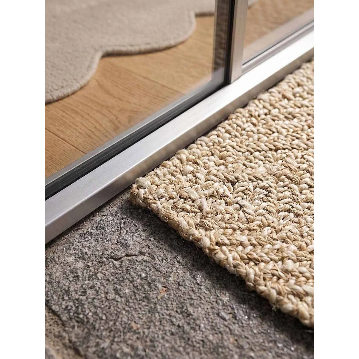 Natural & White Braided Jute Chevron Doormat - Double – image 4