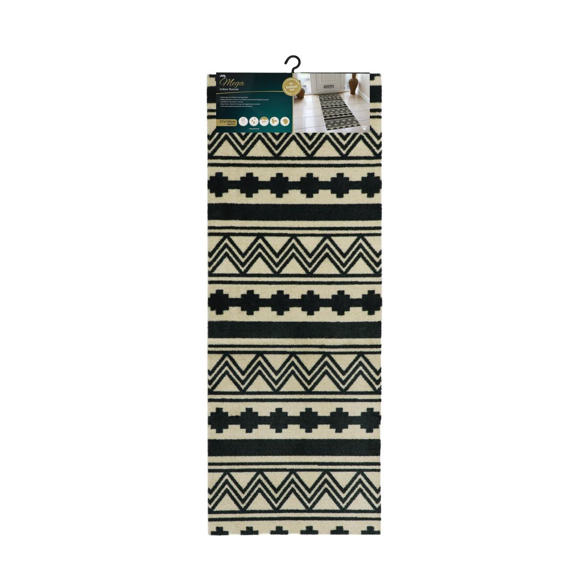 JVL Mega Latex Aztec Runner Black – image 5
