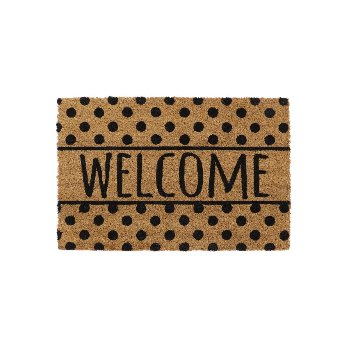 JVL Eco Latex Welcome Spotted Coir Doormat Natural – image 2
