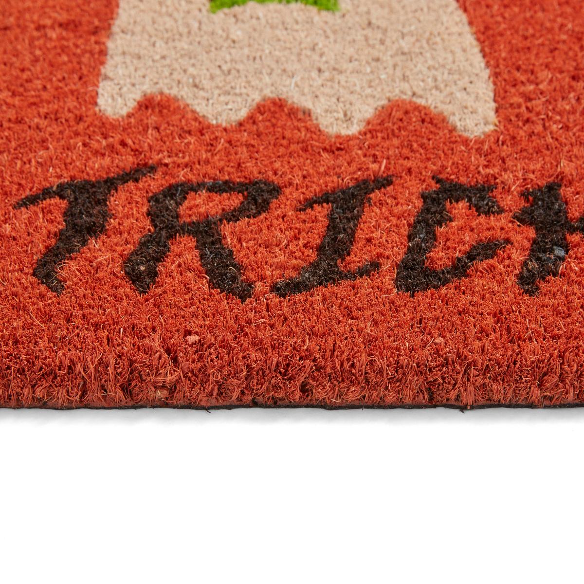 Trick or Treat Ghost Coir Outdoor Doormat Orange – image 2