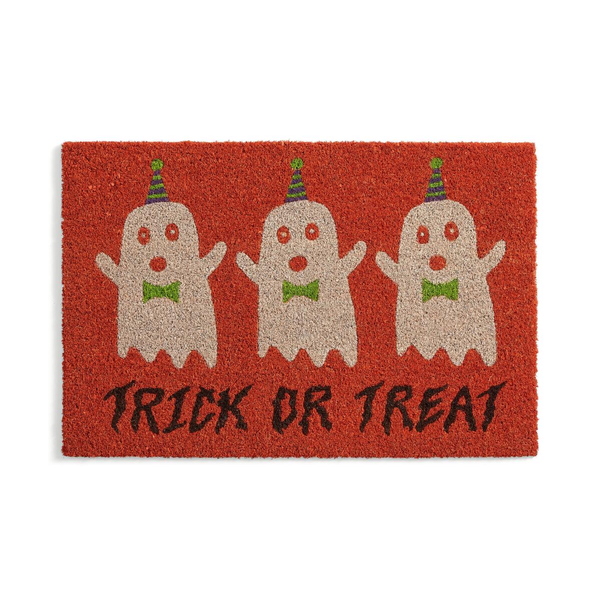 Trick or Treat Ghost Coir Outdoor Doormat Orange – image 3