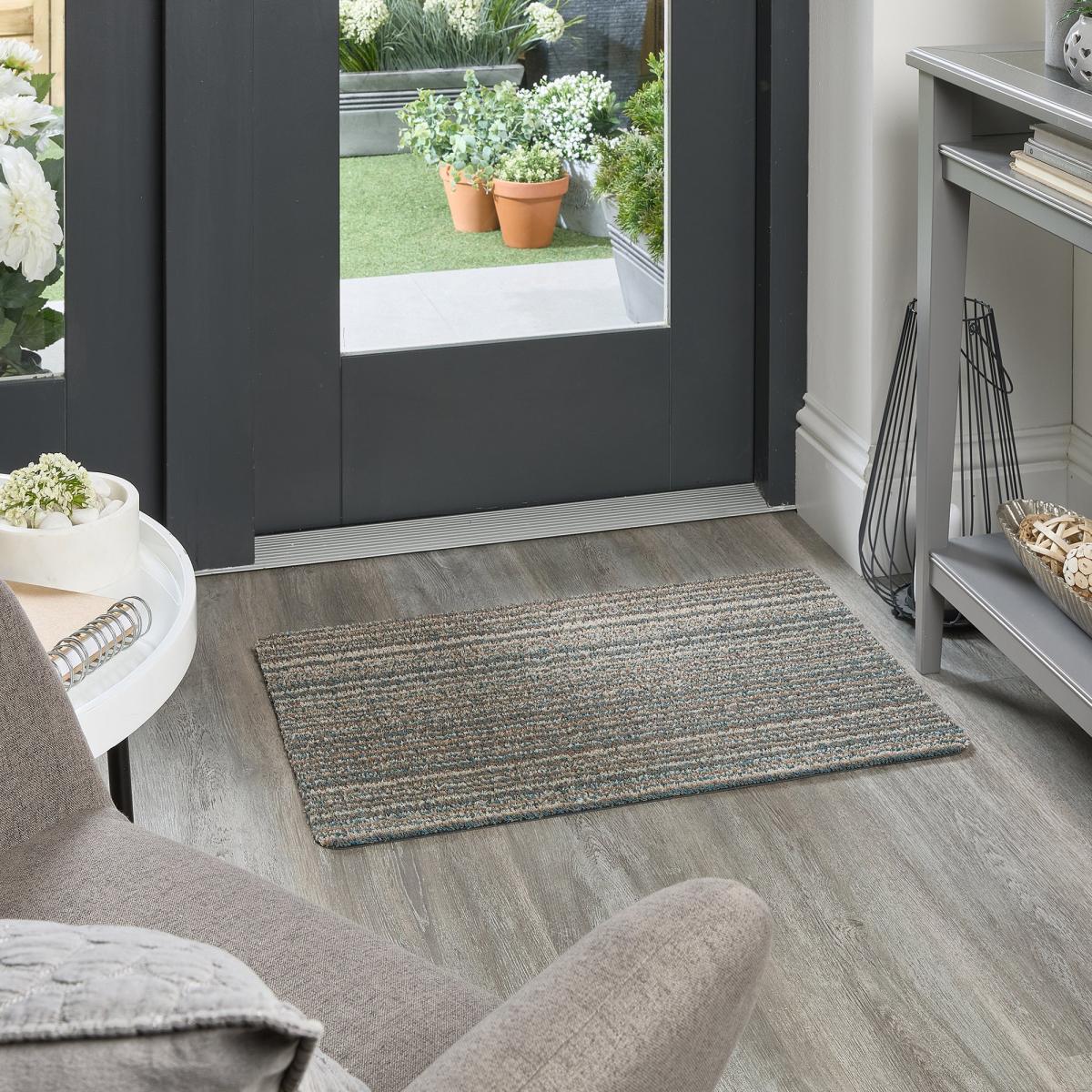 Marvel Striped Washable Indoor Doormat Sage – image 1