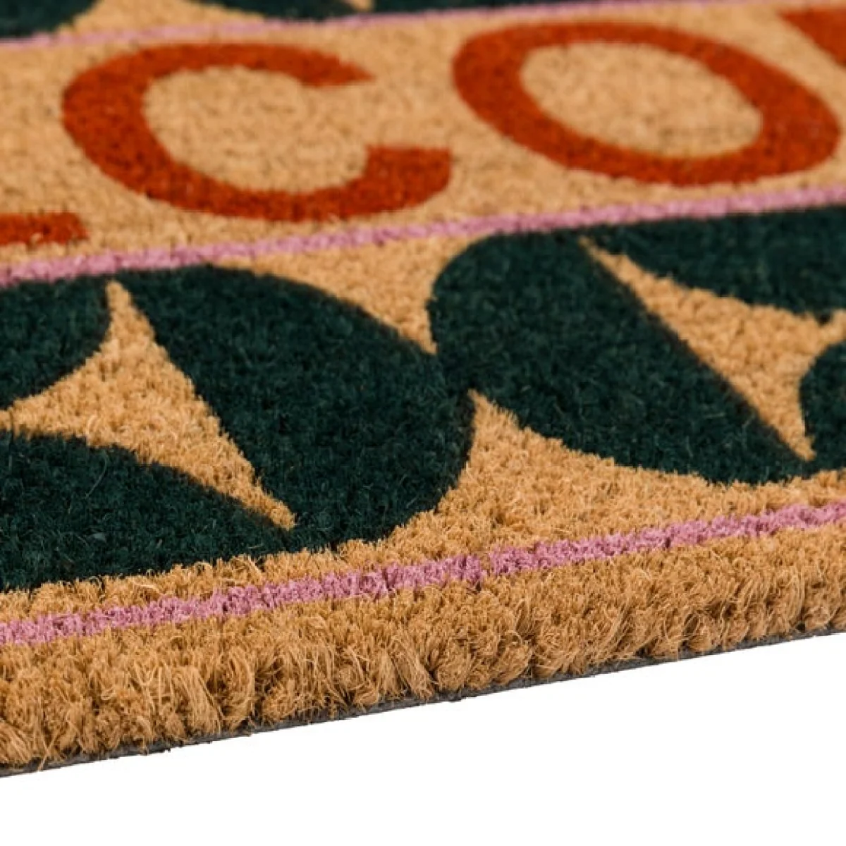 Cedar and Sage Welcome Hourglass Pattern Coir Doormat – image 3